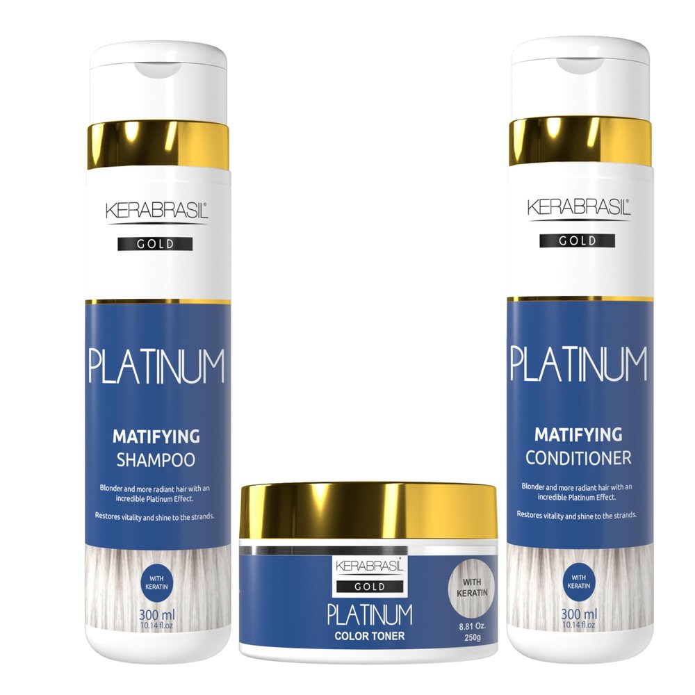 Kerabrasil Platinum Blonde Enhancing - Keratin-Rich Formula for Brightness & Strength | Enhances Blonde Tones for Radiant Platinum Shine | Suitable for All Shades, Long-Lasting Use (Set)