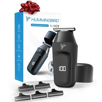 HUMMINGBIRD MK1 Compact Trimmer  Portable Electric Beard & Body Hair Trimmer for Men, Cordless USB-C Rechargeable, Face & Body Groomer, Travel Shaver, Travel Pouch, Great Gifts for Men, Dad, Husband