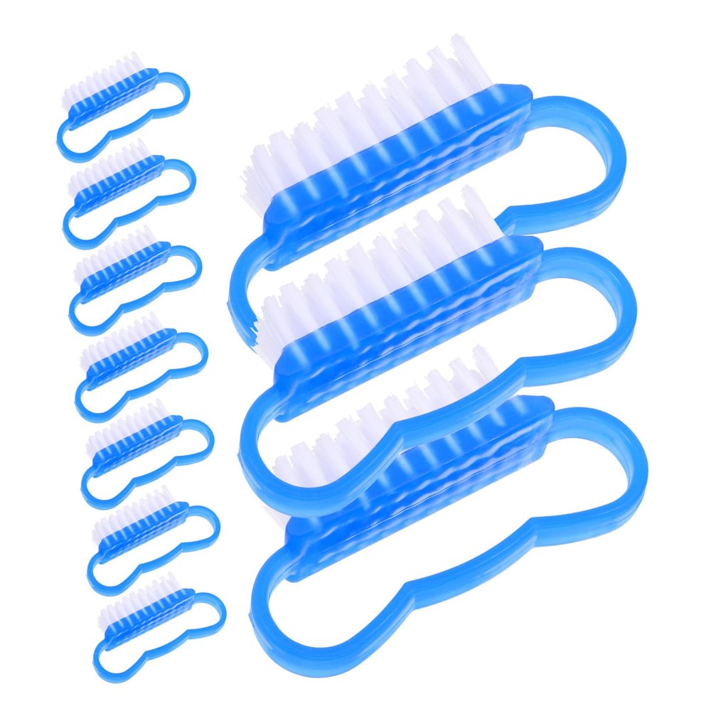 FRCOLOR 10pcs Reusable Nail Brush Soft and Stiff Nail Scrub Brushes with Handles for Fingernail Cleaning and Hand Washing for Home and Salon Use
