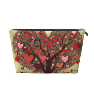 RLDOBOFE Toiletry Bag for Women Men Dopp Kit Travel Makeup Bag Heart Tree Make Up Organizers Cosmetic Bag