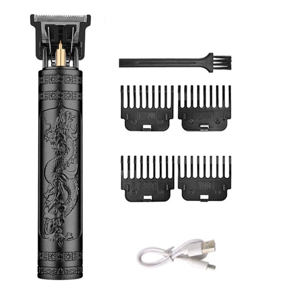 Razors T9 Hair Cutting Machine Professional Hair Clipper for Men Electric Hair Trimmer New Electric Men's Barber Head Carving(Black Dragon A)