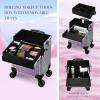 Yueieoun 5 in 1 Rolling Makeup Case, Cosmetology Case on Wheels Travel Make up Train Case Nail Cart Makeup Organizer Cosmetic Storage Box Cases Extra Large Trolley Truck with 360 Swivel Wheels, Pink view 4