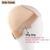 2pcs Extra Large Black & Coffee Satin Bonnet with Light Brwon Wig Grip Cap view 4