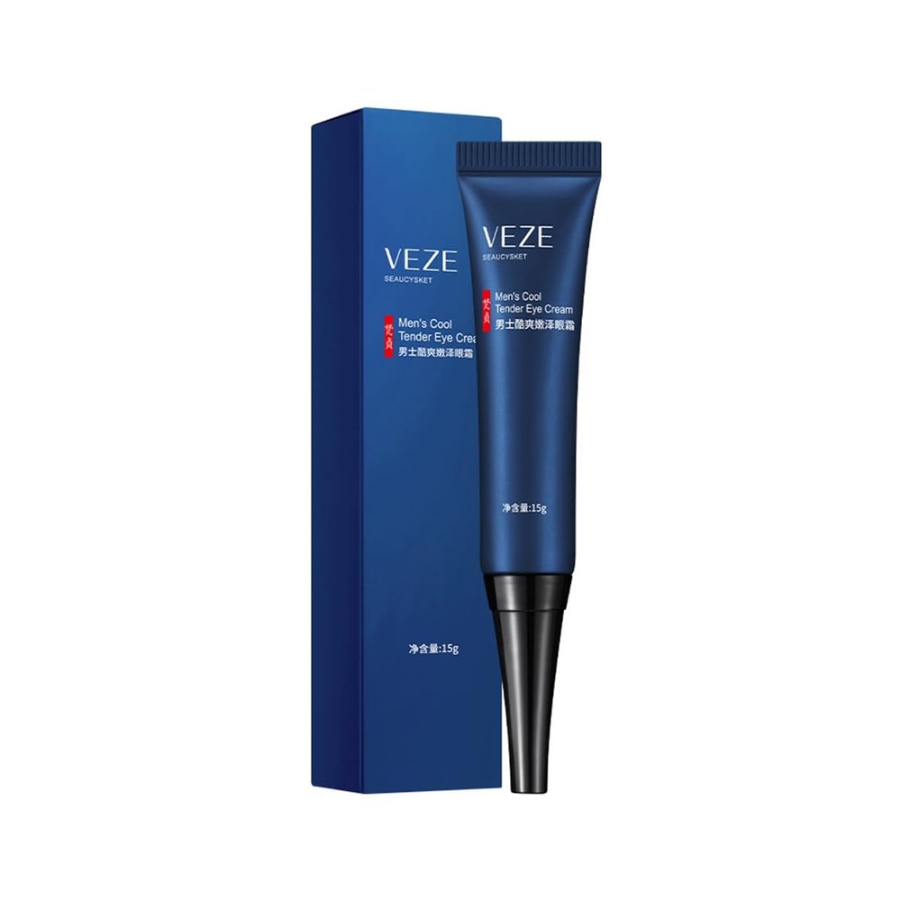 Krixis VEZE 15G Eye Gel for Men Cool Tender Sodium Hyaluronate Eye Cream Fine Lines Improve Dark Circles Remove Puffiness for Men