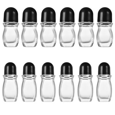 12pcs Clear Glass Storage Container Oil Organized Empty Roller For Deodorant Liquid And Makeup