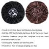 2pcs Extra Large Black & Coffee Satin Bonnet with Brwon Wig Grip Cap view 3