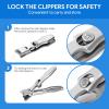 Lux German Nail Clippers Grip for Men, The UltraSharp Fingernail Clippers with Catcher, No Splash Toenail Clippers for Thick Nails for Seniors, Portable Nail Clipper with Catcher File and Safety Lock view 4