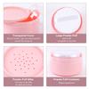 ASUNFO 2 Pcs Large Body Powder Puff and Container with Sifter Baby After-Bath Empty Powder Puffs Case Talcum Powder Box for Women Beach Travel Home Pink view 3