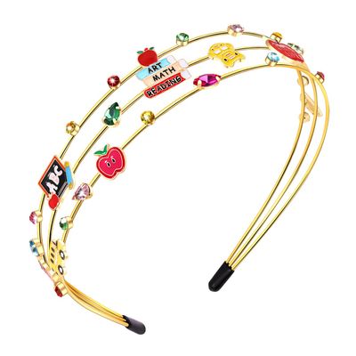 ANGLESJELL Teacher Headbands for Women Pencil Book Headband Crystal Rhinestone Headband Back to School Teacher Hair Accessories Outfits Teachers Day Appreciation Gifts (Style B)