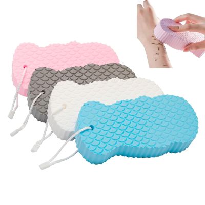 4 pcs Exfoliating Sponge, Soft Exfoliating Bath Sponge, Double Sided Exfoliating Shower Sponge for Adults and Children (4 pcs B)