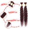 100g 18 Inch Human Braiding Hair Deep Wave Bulk Human Hair for Braiding 2 Bundles/Pack No Weft Human Braiding Hair for Boho Braids Brazilian Virgin Human Hair Extensions 99J Burgundy Braiding Hair view 3