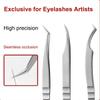 Eyelash Tweezers Volume False Lash Application Tool Pink Fiber Tips Tweezers| Gold Silver Non-Slip Grip Professional Lash Extension Tweezers (1, S-Guifei Clip) view 2