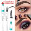 Yulinlon Q703 Waterproof Precision Eyebrow Stylus Pen for Natural, Lasting Brows, 4-Tip (2#Dark Brown) view 2