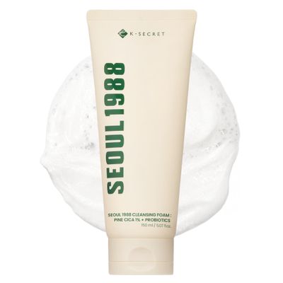 K-SECRET SEOUL 1988 Cica Cleansing Foam Deep Pore Cleansing & Soothing Care | Daily Facial Cleanser for Sensitive Skin | Korean Skincare, 150ml / 5.07 fl oz