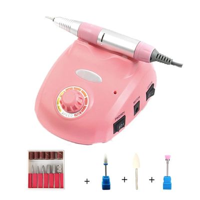 Nail Drill 35000RPM Electric Nail Drill Machine Manicure High Speed Power 35000 Pedicure File with Foot Pedal Drill Bit Set Nail Supplies