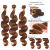 Color 30 Bundles Brown Body Wave Human Hair Bundles Brazilian Unprocessed Virgin Hair 14 14 14 Inch Brown Bundles Hair Weave Color 30 Body Wave Bundles Human Hair view 3