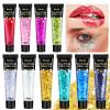 10 Colors Body Glitter,Face Glitter Makeup for Kids Women,Sparkly Chunky Hair Glitter for Eye Lip Hair Nails,Mardi Gras Glitter Makeup Face Paint,Singer Concerts Disco Rave Festival Accessories view 1