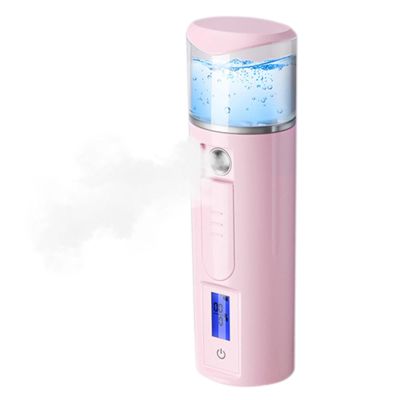 EsEico Face Mister Skincare Tool - Nano Face Mist Sprayer | 40 Ml Portable Face Mist Handy Sprayer |Hydrating Handheld Nano Facial Mister with Skin Analysis | Rechargeable Facial Steamer for Ey, Pink