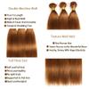 Brazilian Virgin Light Brown Straight Hair Bundles - 28 Inch, Color #30, Human Hair Weave view 3