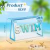 Hillban Sunscreen Bag, Clear Sun Makeup Bag with Zipper, Preppy Cosmetic Travel Toiletry Pouch Organizer with Patch for Women, Gifts for Summer Pool Beach Spf Party Vacation Essentials(Blue,Swim) view 2
