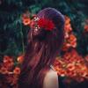 2 Pcs Rose Flower Wedding Hair Comb Crystal Pearl Bridal Headpiece Gold Leaf Red Flower Side Comb Hair Accessories for Women view 4