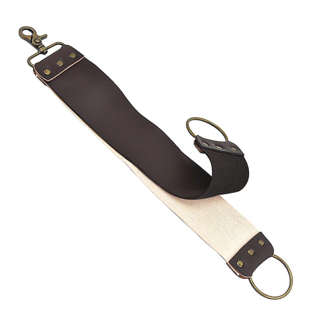 Linkidea Straight Razor Leather Strop for Sharpening, Leather Strop Razor Strops, Hair Removal Folding Razor, Straight Razor Sharpening Belt (Brown)
