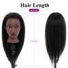 20 Inch Mannequin Head Human Hair with Stand,100% Real Hair Mannequin Head for Braiding,Cosmetology Manikin Doll Head for Styling with Mannequin Head Stand Table Clamp Hair Braiding Set view 2