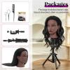 20 Inch Mannequin Head Human Hair with Stand,100% Real Hair Mannequin Head for Braiding,Cosmetology Manikin Doll Head for Styling with Mannequin Head Stand Table Clamp Hair Braiding Set view 4