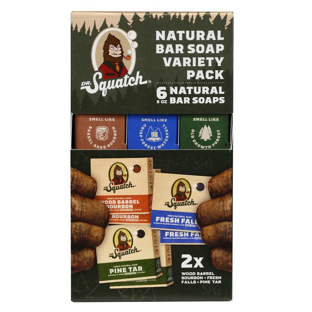 Dr. Squatch Natural Bar Soap Variety, 5 Ounce (Pack of 6)