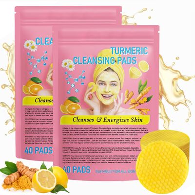 2Pack Turmeric Cleansing Pads, Turmeric Cleansing Pads Helps Balance Skin Oil And Water, Remove Excess Keratin From The Body'S Skin,Turmeric Cleansing Pads for Face & Body(80PCS)-A