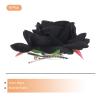 MECCANIXITY 6 Pcs Rose Flower Hair Clips 3 Inch Flower Hair Pins Flower Brooch for Women Hair Accessories Black view 3