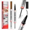 9705 2in1 Hilibrand 4-Pronged Dual-Ended Eyebrow Pencil&Eyebrow Gel, 4-Pronged Ultra-Fine Realistic Eyebrow Pencil End, Eyebrow Setting Wax End, Waterproof, Sweatproof, Long-Lasting (4#Black) view 1