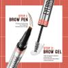 9705 2in1 Hilibrand 4-Pronged Dual-Ended Eyebrow Pencil&Eyebrow Gel, 4-Pronged Ultra-Fine Realistic Eyebrow Pencil End, Eyebrow Setting Wax End, Waterproof, Sweatproof, Long-Lasting (4#Black) view 2