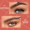 9705 2in1 Hilibrand 4-Pronged Dual-Ended Eyebrow Pencil&Eyebrow Gel, 4-Pronged Ultra-Fine Realistic Eyebrow Pencil End, Eyebrow Setting Wax End, Waterproof, Sweatproof, Long-Lasting (4#Black) view 3