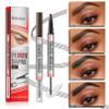 9705 2in1 Hilibrand 4-Pronged Dual-Ended Eyebrow Pencil&Eyebrow Gel, 4-Pronged Ultra-Fine Realistic Eyebrow Pencil End, Eyebrow Setting Wax End, Waterproof, Sweatproof, Long-Lasting (4#Black) view 4