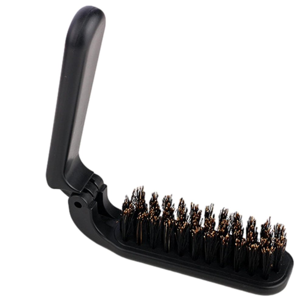 Folding Beard Brush - Boar Bristle Travel Size Beard Comb, Portable Compact Beard Comb | collapsiblee Pocket Men Hair Brush, Travel-Friendly Folding Beard Comb, Hair Styling Tool For Mustache Grooming