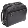 A1 FASHION GOODS Full Grain Leather Toiletry Bag, Wash Bag Shaving Kit, Cosmetics Pouch Zipper Travel Midnight Black AYD6, Black, Leather view 1