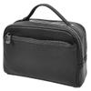 A1 FASHION GOODS Full Grain Leather Toiletry Bag, Wash Bag Shaving Kit, Cosmetics Pouch Zipper Travel Midnight Black AYD6, Black, Leather view 4