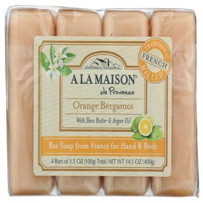 A LA MAISON Orange Bergamot Value Pack Bar Soap Craft Paper 4x3.5 Fl Oz, 1 Pack
