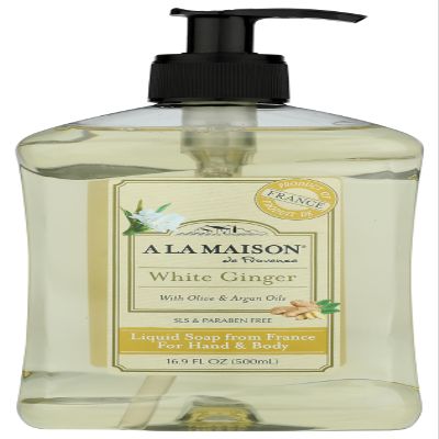 A LA MAISON White Ginger Natural Hand Wash Made with Essential Oils - Biodegradable, Plant-Based, Vegan, Cruelty-Free 16.9 Fl Oz (Pack of 1)