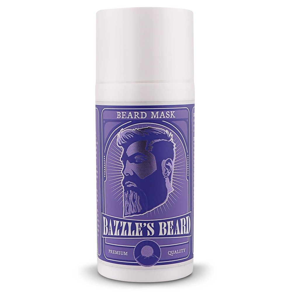 Bazzle's Beard Mask  Hydrating & Strengthening Mustache Conditioner Infused with Avocado Oil, Rejuvenating Beard Balm with Biotin for Hair Growth & Repair for Men, Facial Hair & Mustache Growth Balm