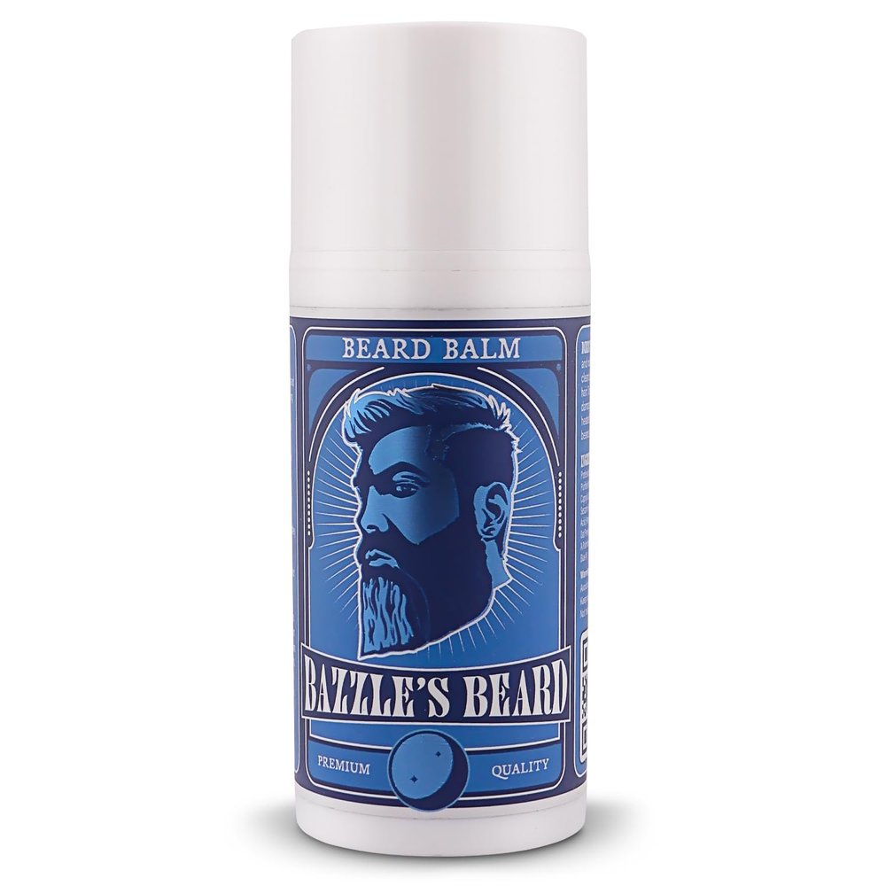 Bazzle's Beard Balm  Gentle Hold & Soft Texture Beard Growth Kit for Men Infused with Shea, Jojoba & Biotin for Healthy Hair Growth & Hydration, Ideal Mustache Care Product for Nourishing Facial Hair