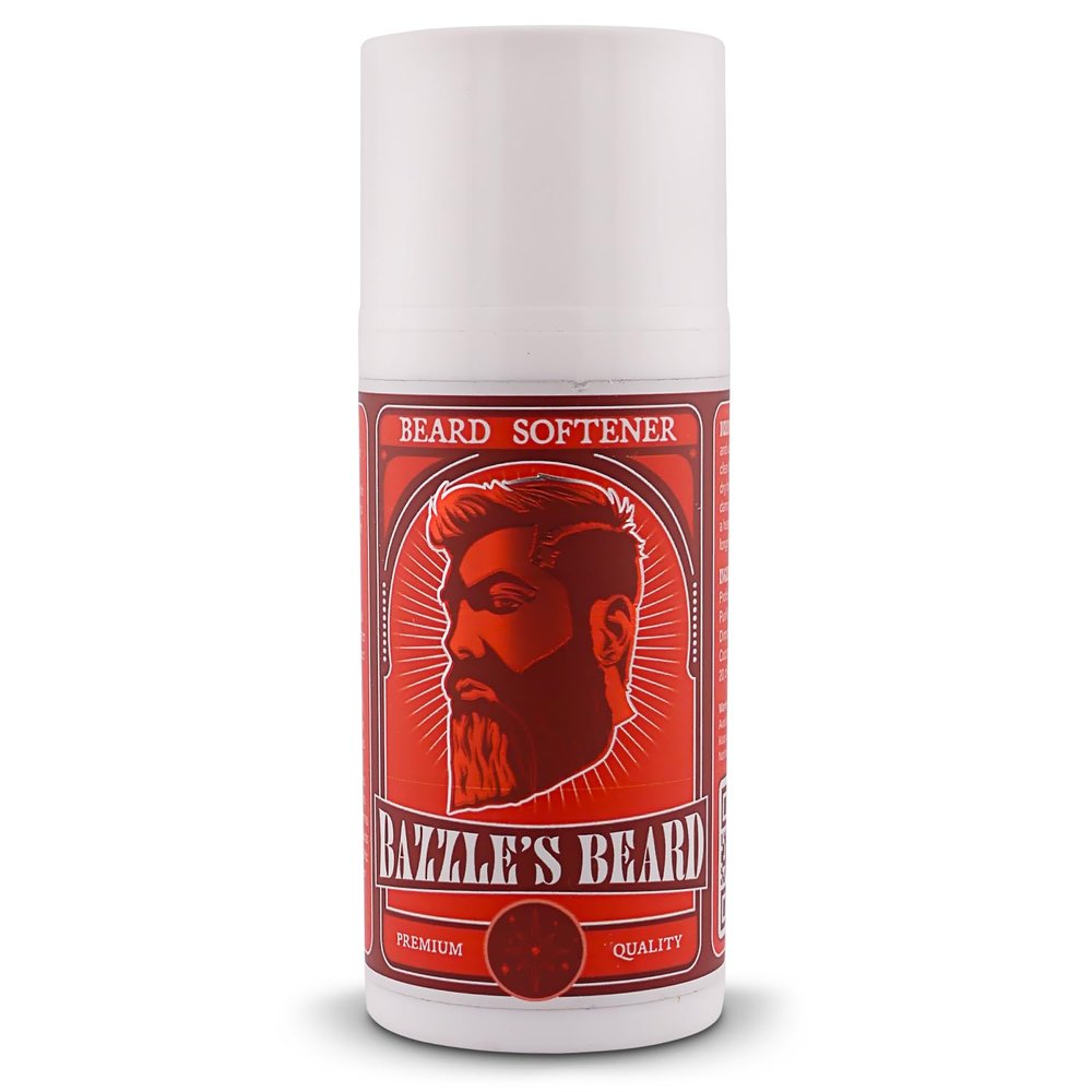 Bazzle's Beard Softener  Beard Balm Conditioner for Men with Biotin, Softens Coarse Hair, Deeply Moisturizes Facial Hair, Conditions Skin, and Adds Natural Shine, Products for Mustache Care