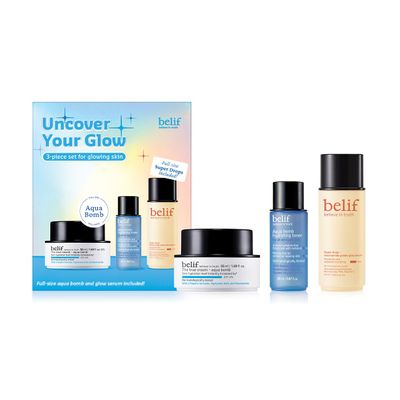 Christmas Gifts - Aqua Bomb Daily Face Moisturizer, Niacinamide Vitamin C Golden Glow Serum, Aqua Bomb Hydrating Toner - Hyaluronic Acid, For All Skin Types, Korean Skin Care