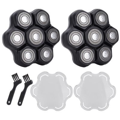 7 Blades Head Shaver Replacement Heads - Magnetic Shaver Replacement Heads - Universal Replacement Heads 2pcs
