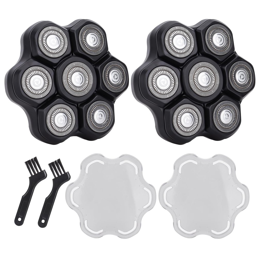 7 Blades Head Shaver Replacement Heads - Magnetic Shaver Replacement Heads - Universal Replacement Heads 2pcs