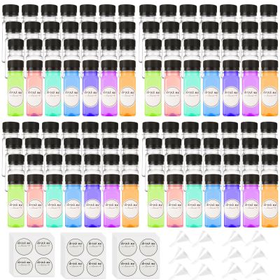 100 Pcs 2oz Plastic Bottles with Lids, Clear Plastic Bottle with Caps 2 oz for Liquids Small Reusable Ginger Shots Bottle Vial Beverage Container Leak Proof Mini Jars for Milk, Water, Ginger, Juice
