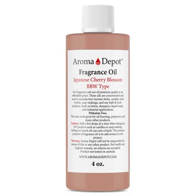 Aroma Depot Japanese Cherry Blossom 4 fl oz. Fragrance Oil I Perfume I Skin Oil I Scented Oil for DIY Projects Bath Bombs, Body Butters, Creams & Lotions. Works for Diffuser, Burners, or Warmers.
