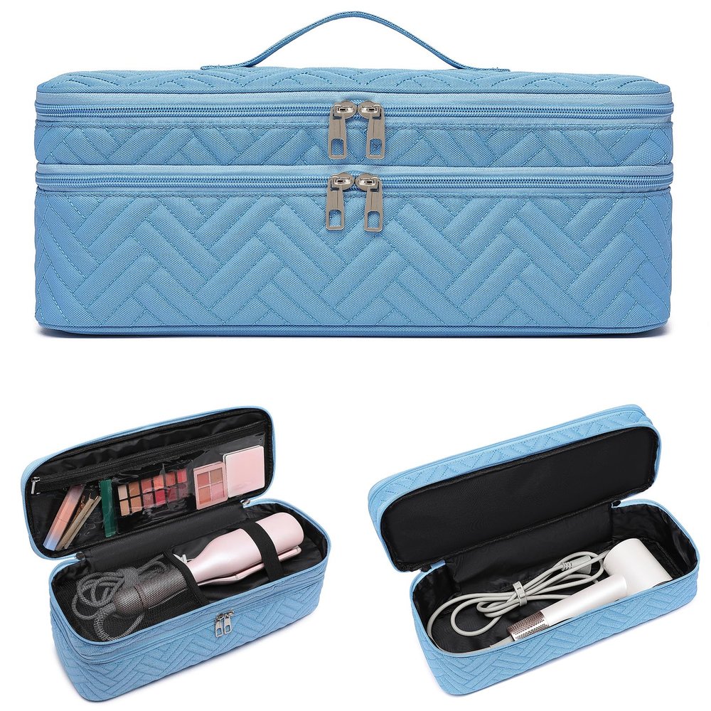 ARLMEGOR Double-Layer Carrying Case Apply to Revlon One-Step Hair Dryer, Travel Bag for Hair Volumizer/Styler,Water Resistant Storage Organizer Box,Compatible with FlexStyle Attachment (Bag Only)