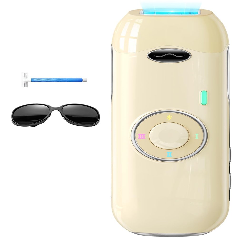 Laser Hair Removal for Women and Men - 5.2 cm Contact Nearly Painless, Powerful Long-Lasting IPL Hair Removal at-home, Effective in 14 Days with Ultra-fast Light Emission for Whole Body Use